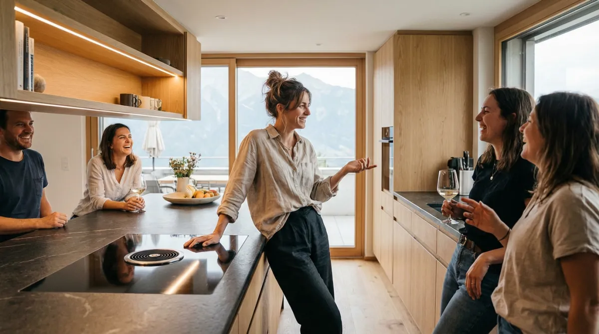Moderne Küche von HMA Interior, Kunden geniessen das Ergebnis